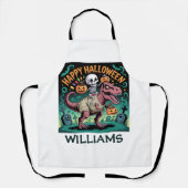 Skeleton op Mummy T-Rex - Spooky Dino Rider Schort (Voorkant)