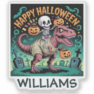 Skeleton op Mummy T-Rex - Spooky Dino Rider Sticker