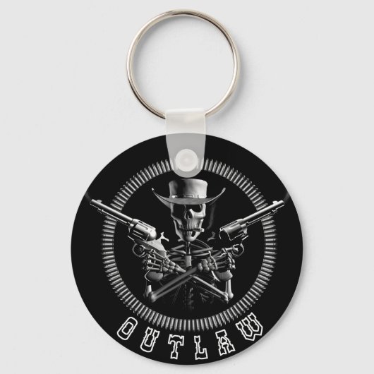 Skeleton Outlaw Key Rings Sleutelhanger (Voorkant)