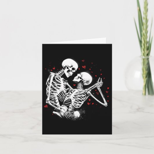 Skeleton Paar voor Halloween Valentijnsdag van T Kaart (Voorkant)