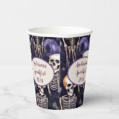 Skeleton Paarse aangepaste Halloween papieren beke Papieren Bekers (Rechts)