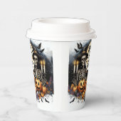 Skeleton Paper Cups for Spooky Drinks Papieren Bekers (Rechts)