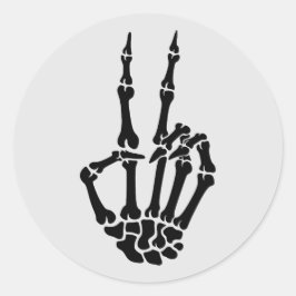 Skeleton Peace Hand Gesture Sticker