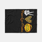 Skeleton Peace Leopard Love Scary Pumpkin Hallowee Fleece Deken (Voorkant (Horizontaal))
