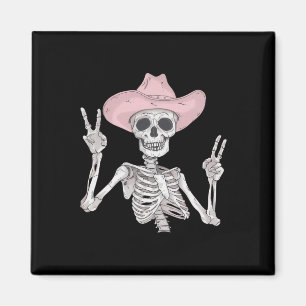 Skeleton Peace Sign Cowboy Pet Western Mexicaanse Magneet