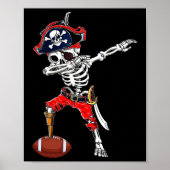 Skeleton Pirate & Football Ball Halloween Kost Poster (Voorkant)