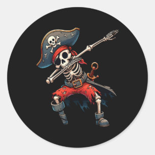 Skeleton Pirate Kinder Ronde Sticker