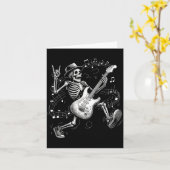 Skeleton Playing Guitar Music For Men Women Rock B Kaart (Gele Bloem)