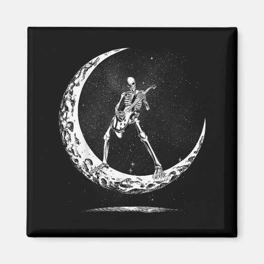 Skeleton Playing Guitar Rock And Roll Band For Men Magneet (Voorkant)