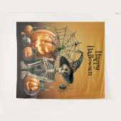 Skeleton pompoenen Halloween Achtergrond Wandkleed (Voorkant (horizontaal))