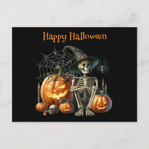 Skeleton pompoenen Halloween Briefkaart