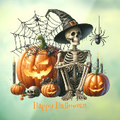 Skeleton pompoenen Halloween venster Cling Raamsticker (Vel 3)