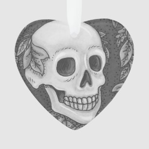 SKELETON PORTRAIT GOTHIC SKULL ORNAMENT Heart