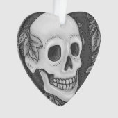 SKELETON PORTRAIT GOTHIQUE SKULL ORNAMENT Coeur (devant)