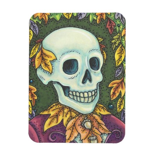 SKELETON PORTRAIT, HALLOWEEN AUTOMNE SKULL MAGNET (Vertical)
