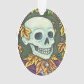 SKELETON PORTRAIT HALLOWEEN SKULL ORNAMENT Oval (dos)