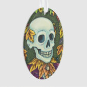 SKELETON PORTRAIT HALLOWEEN SKULL ORNAMENT Oval (devant)