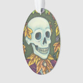 SKELETON PORTRAIT HALLOWEEN SKULL ORNAMENT Oval (devant)