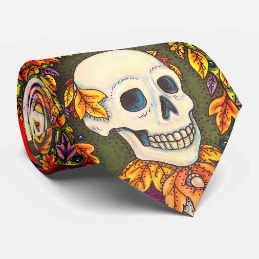 SKELETON PORTRAIT, SKULL, AUTOMNE LAISSE CRAVATE (Roulé)