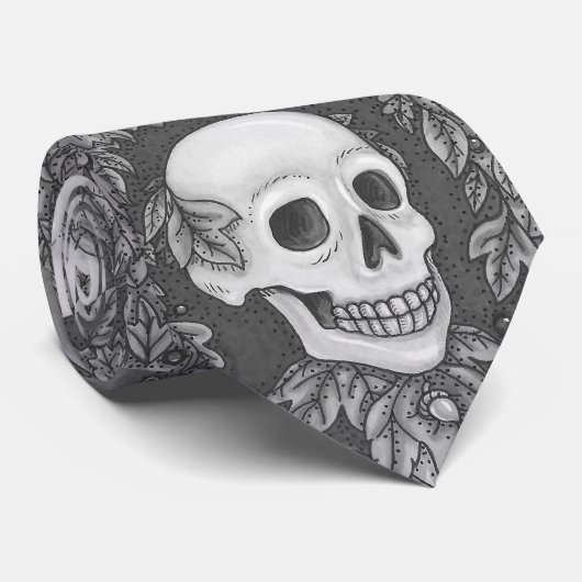 SKELETON PORTRAIT, SKULL, AUTOMNE LAISSE CRAVATE (Roulé)