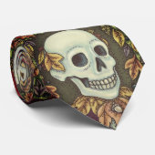 SKELETON PORTRAIT, SKULL, AUTUMN VERLAAT STROPDAS (Opgerold)