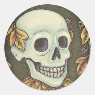 SKELETON PORTRAIT, SKULL HALLOWEEN STICKERS SHEET