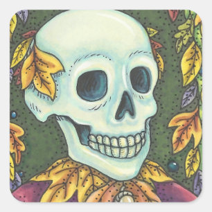 SKELETON PORTRAIT, SKULL HALLOWEEN STICKERS SHEET