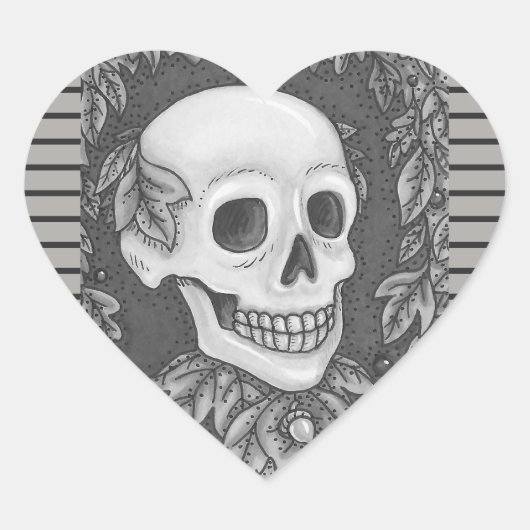 SKELETON PORTRAIT, SKULL HALLOWEEN STICKERS SHEET (Devant)