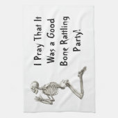 Skeleton Praying Halloween Kitchen Towel Theedoek (Verticaal)