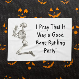 Skeleton Praying Halloween Kitchen Towel Theedoek