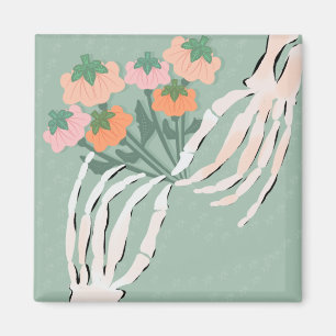 Skeleton Pumpkin Bouquet Halloween Vrijgezellenfee Magneet