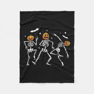 Skeleton Pumpkin Halloween Fleece Deken