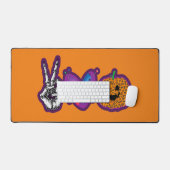 Skeleton Pumpkin Peace Love Halloween Bureaumat (Keyboard & Muis)