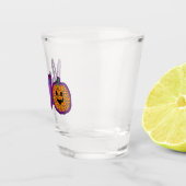 Skeleton Pumpkin Peace Love Halloween Shot Glas (Rechts)