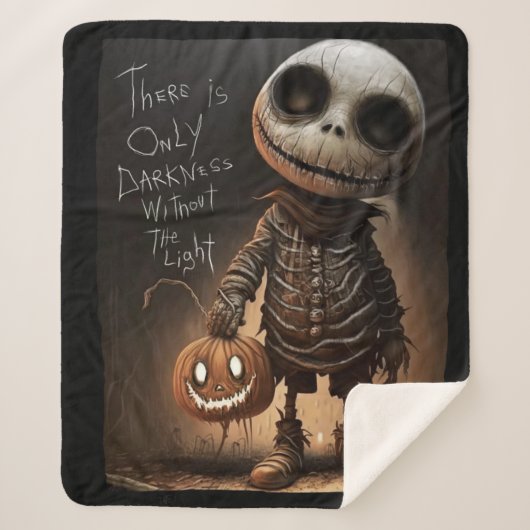 Skeleton Pumpkin – There Is Only Darkness Sherpa Deken (Voorkant)