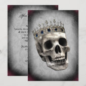 Skeleton Queen Halloween Party Kaart (Voorkant / Achterkant)