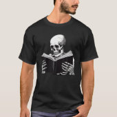 Skeleton Reading Book Bookworm Reader Bookish T-shirt (Voorkant)