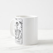 Skeleton Reading Book Lover Funny The Reader Tarot Koffiemok (Voorkant links)