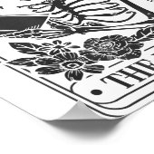 Skeleton Reading Book Lover Funny The Reader Tarot Poster (Hoek)