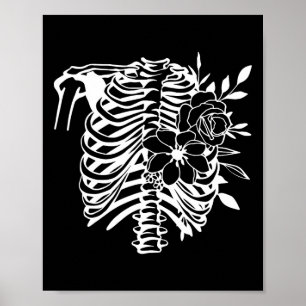 Skeleton Rib Cage Flower Easy Halloween Kostuum 1 Poster