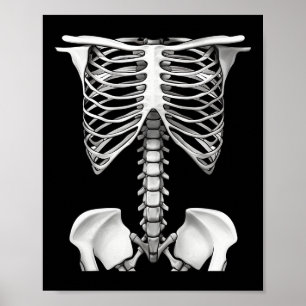 Skeleton Rib Cage Halloween kostuum cadeaus voor m Poster