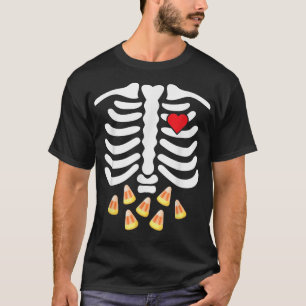 Skeleton Ribs Junk Food Belly Snoep CornFunny Hall T-shirt