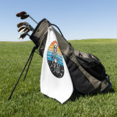 Skeleton Riding Motorcycle Golfhanddoek (Groen)