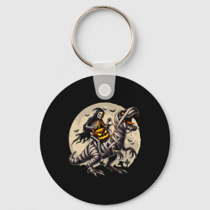 Skeleton Riding Mummy Dinosaur T Rex Pumpkin Funny Sleutelhanger