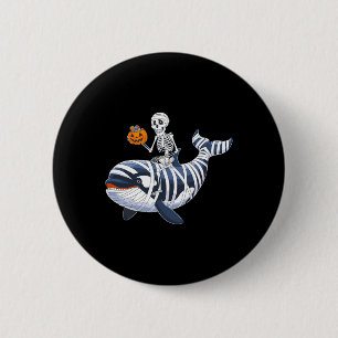 Skeleton Riding Mummy Orca Halloween Snoep Whale Ronde Button 5,7 Cm