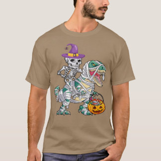 Skeleton Riding Mummy T re Funny Skeleton Witch Ha T-shirt