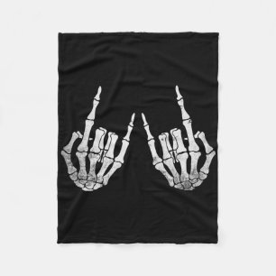 Skeleton Rock Hand Lazy Halloween Costume Cool Bon Fleece Deken