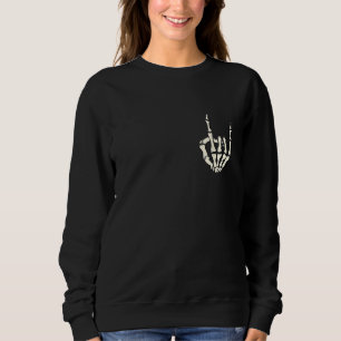 Skeleton Rock Hand Pocket Lazy Halloween Costume C Trui