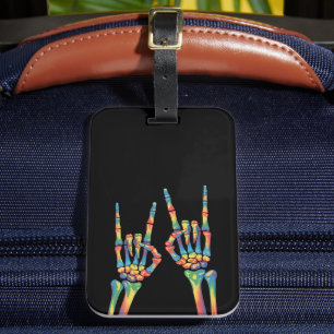 Skeleton Rock Hand Rainbow LGBTQ Gay Lesbian Pride Bagagelabel