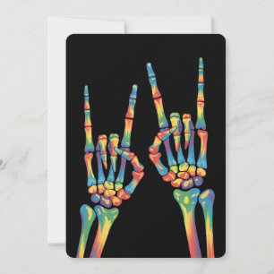 Skeleton Rock Hand Rainbow LGBTQ Gay Lesbian Pride Kaart